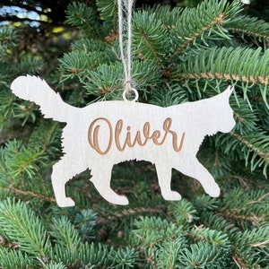 Personalized Name Christmas Ornament for Cats, Custom cat ornament, Custom cat Name Christmas Decoration, CT5 Style 3