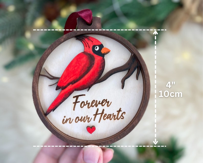 Cardinal Memorial Christmas Ornament, I am Always With You, Thinking of You, Remembrance Gift, BC10 image 7