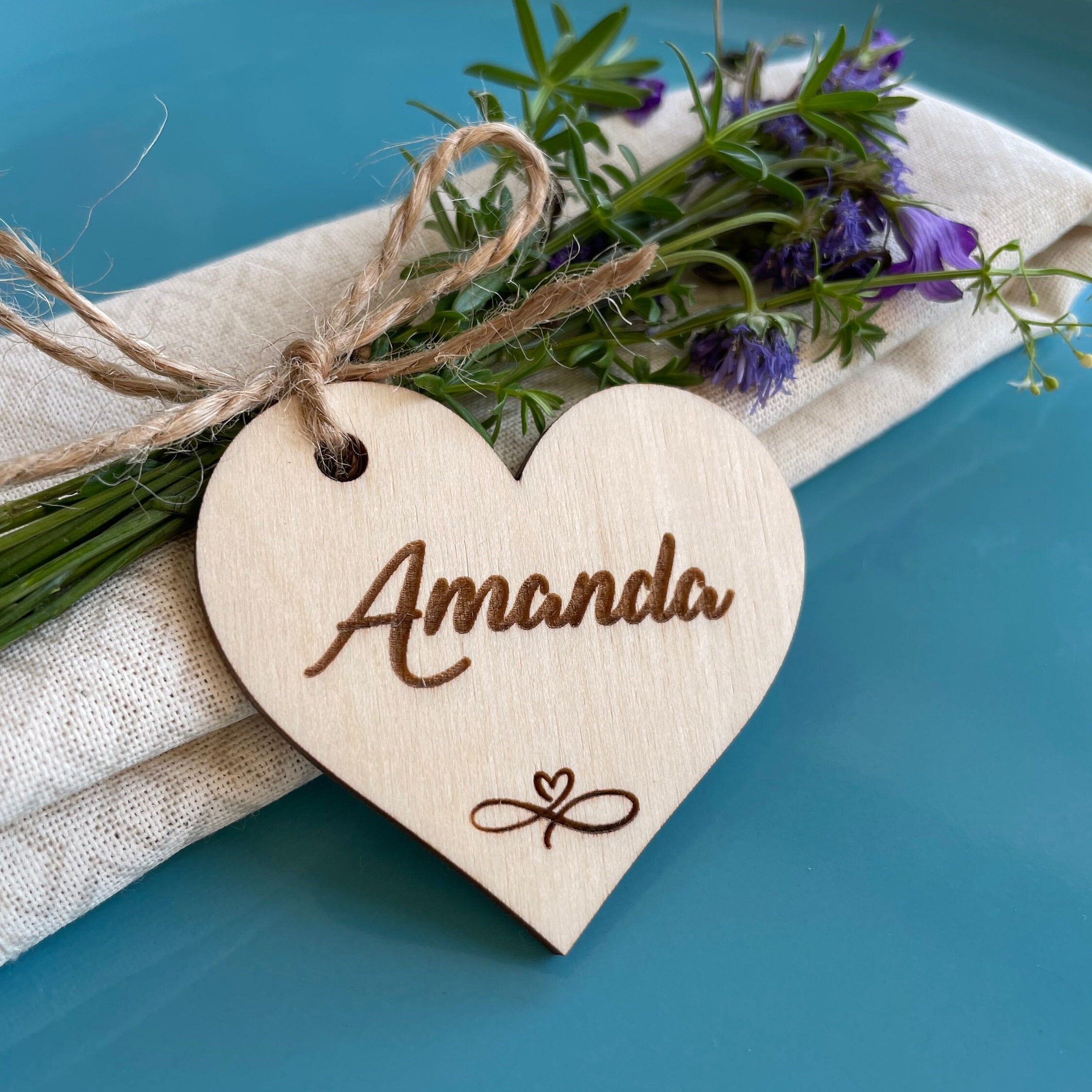Cuore Di Legno Con Corteccia Naturale E Incisione Personalizzata, Regalo Di Nozze Con Motivo A Cuore, Decorazione Per Anniversario Di Matrimonio - Foto 3