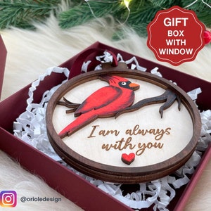 Cardinal Memorial Christmas Ornament, I am Always With You, Thinking of You, Remembrance Gift, BC10 image 6