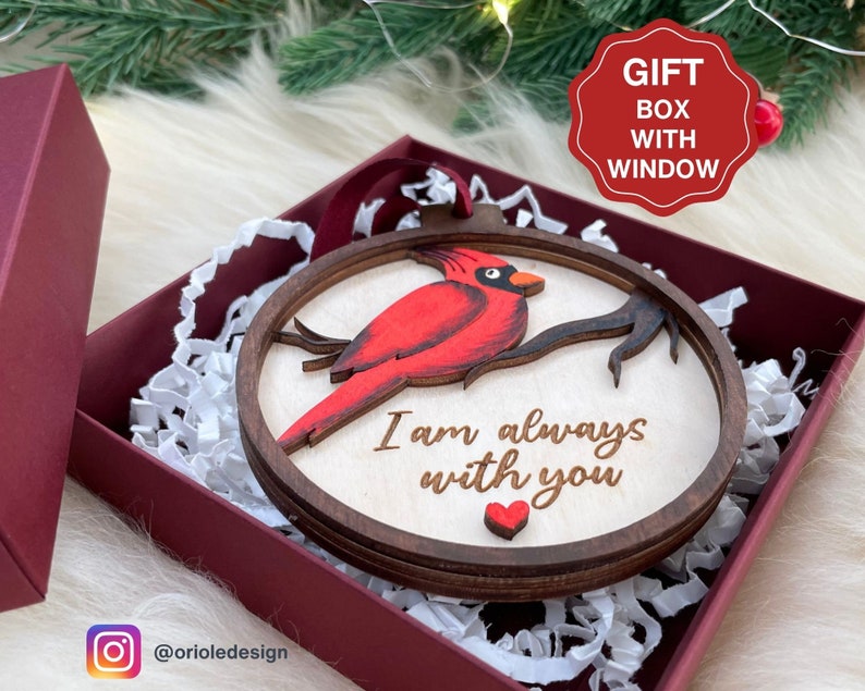 Cardinal Memorial Christmas Ornament, I am Always With You, Thinking of You, Remembrance Gift, BC10 image 6