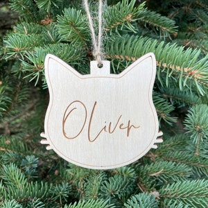 Custom Cat Name Christmas Tree Decor, Laser Cut Cat Name Christmas Bauble, CT4 image 6