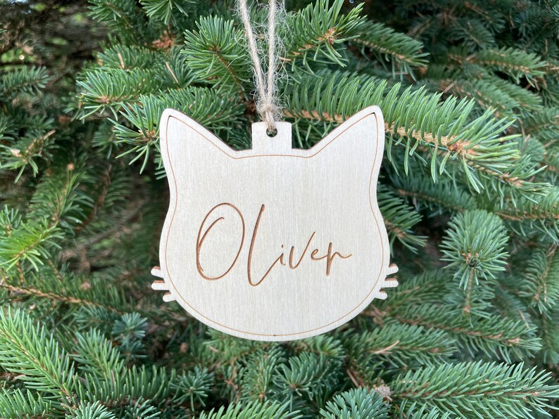 Custom Cat Name Christmas Tree Decor, Laser Cut Cat Name Christmas Bauble, CT4 image 6