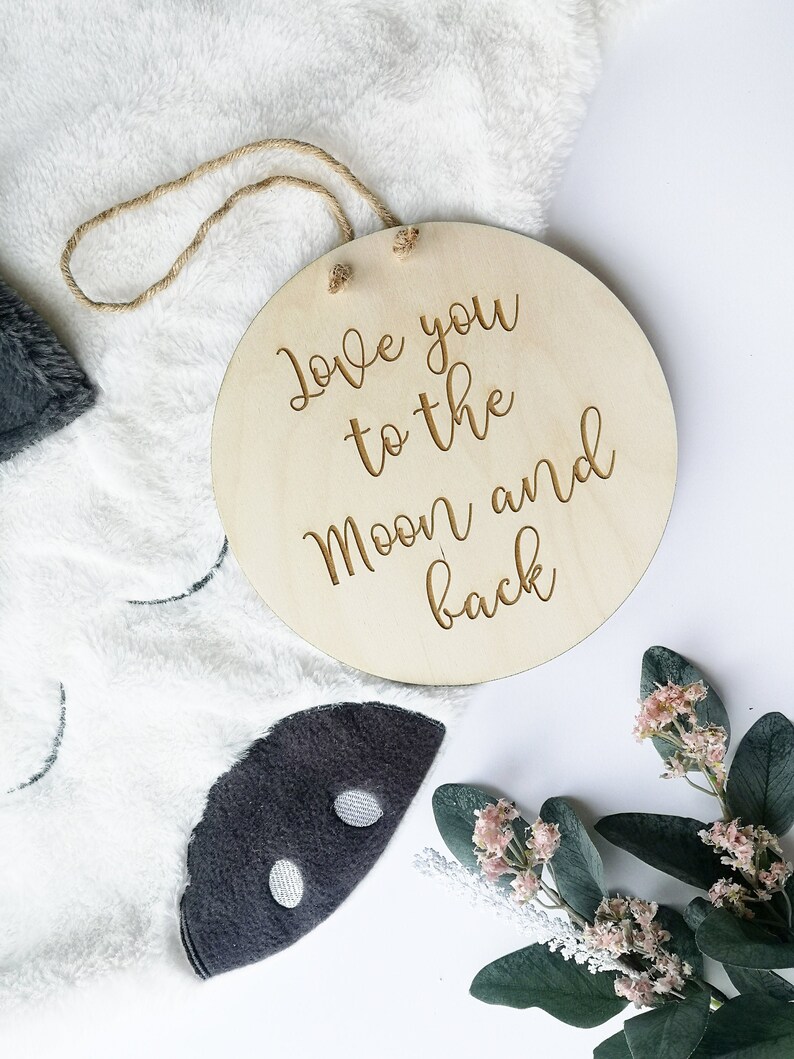 Wooden Nursery Wall Decor Love You to the Moon and Back Etsy