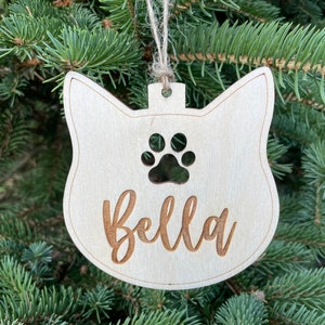 Custom Cat Name Christmas Tree Decor, Laser Cut Cat Name Christmas Bauble, CT4 image 5