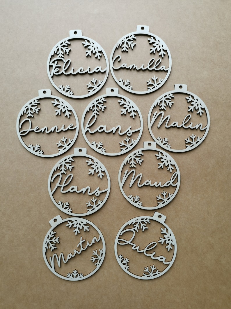 Custom Name CHRISTMAS Baubles Set Personalized Name Ornaments Etsy