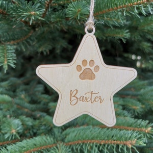 Personalized Dog Christmas Ornament with Name and Paw Print, Dog Custom Christmas Ornament Pet Gift for Dog Lovers, A1 image 7