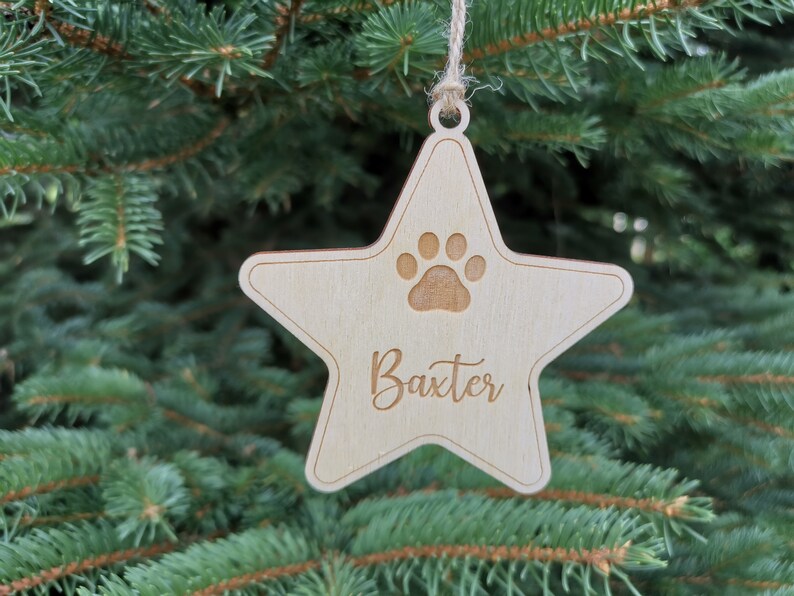 Personalized Dog Christmas Ornament with Name and Paw Print, Dog Custom Christmas Ornament Pet Gift for Dog Lovers, A1 image 7