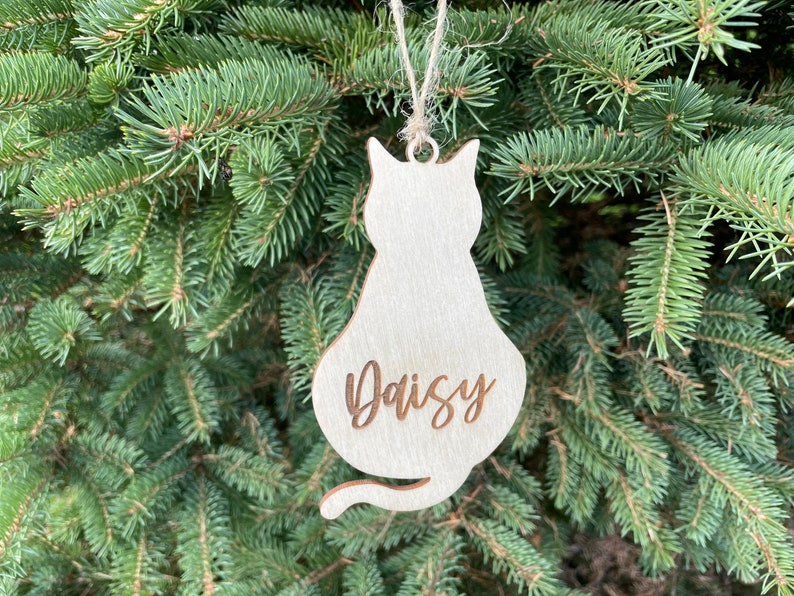 Personalized Name Christmas Ornament for Cats, Custom cat ornament, Custom cat Name Christmas Decoration, CT5 Style 1