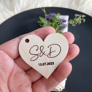 Personalized Wedding Place Names Heart Place Cards Wedding image 3