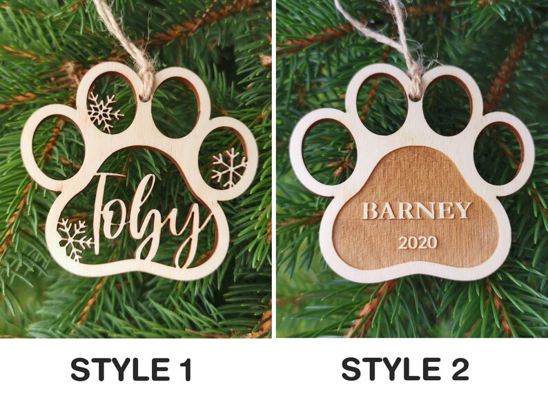 Ornement de Noël de chien personnalisé avec nom, cadeau pour animaux de compagnie d'ornement de Noël personnalisé de chien pour, A2 image 1