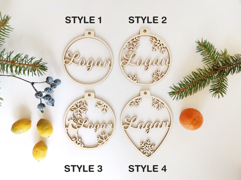 Custom CHRISTMAS baubles personalised Christmas pendants. image 6
