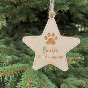 Personalized Dog Christmas Ornament with Name and Paw Print, Dog Custom Christmas Ornament Pet Gift for Dog Lovers, A1 image 4