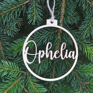 Ciondolo con decorazioni natalizie personalizzate Tag regalo di NATALE Bagattelle di Natale personalizzate con nomi tagliati al laser, C9