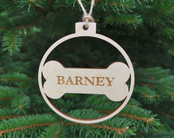 Pet Lovers Gift Personalized Dog Christmas Bauble with Name Print, Dog Custom Christmas Ornament Pet Gift, A4