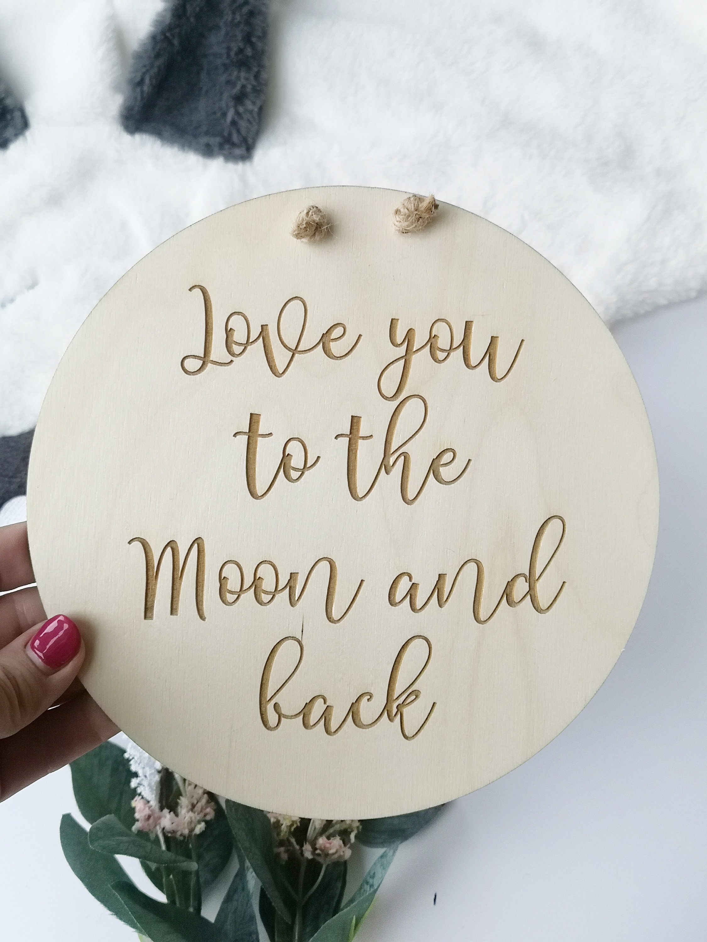 Wooden Nursery Wall Decor Love You To The Moon And Back Etsy