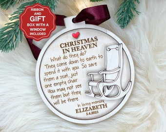 Christmas in Heaven Ornament, Always With You, Personalized Memorial Ornament, Remembrance Gift BC9