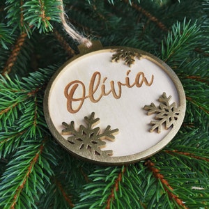 Custom Name Christmas Tree Pendants Perfect Christmas New Year Gifts for Family and Friends, C18 image 1