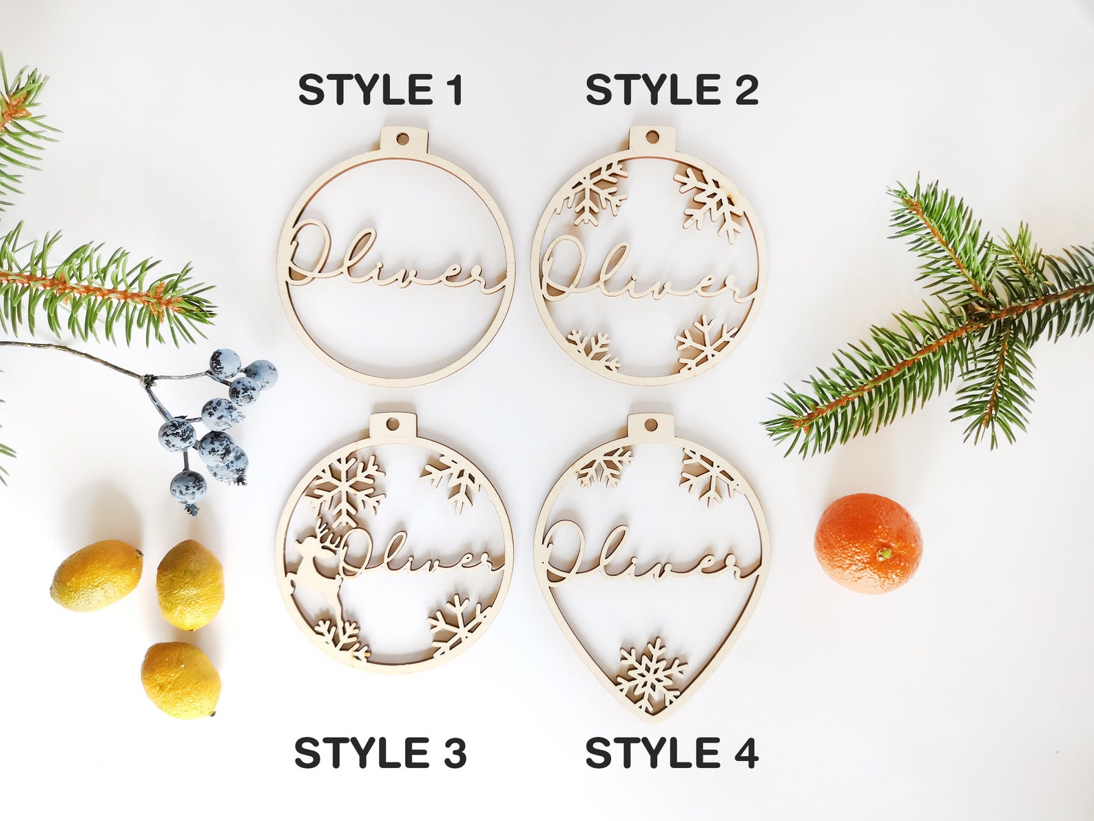Custom Name CHRISTMAS Baubles Set Personalized Name Ornaments Etsy