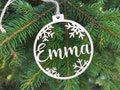 Personalized name CHRISTMAS ornaments Custom baubles set, Wooden PERSONALISED hanging gift, Laser cut snowflakes CHRISTMAS tree, C12