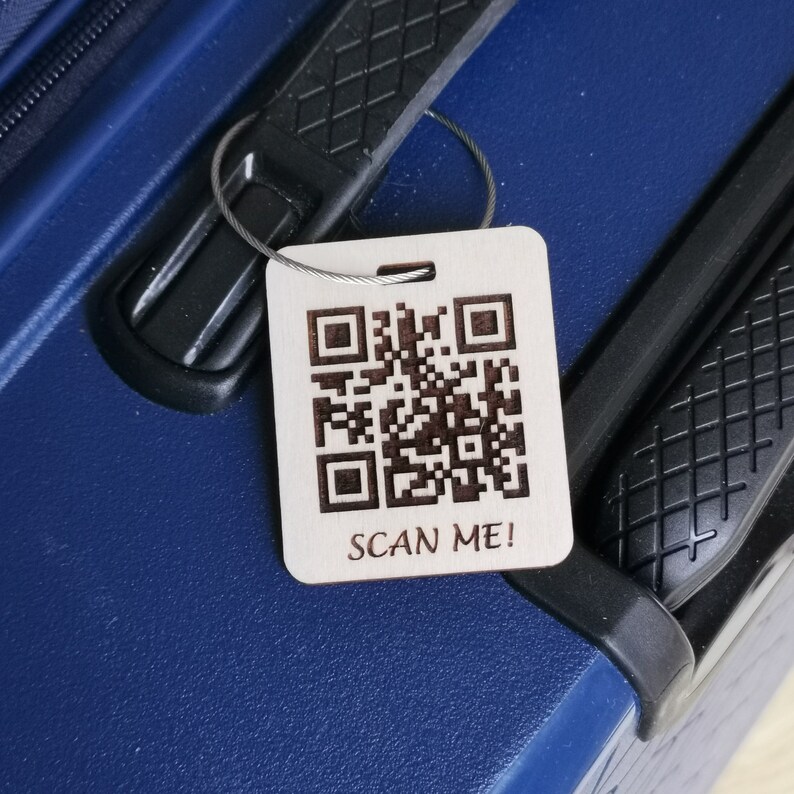 Personalized Luggage Tag QR Code Luggage Tags Personalized Etsy