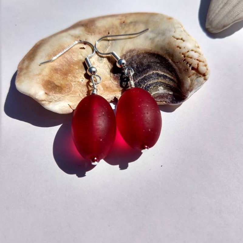 Ruby Red Sea Glass - Etsy