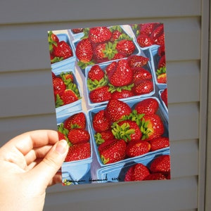 Strawberry Painting Art Print - Art original, Impression d’art, Art mural, Affiche d’art, Impression d’art de carte postale