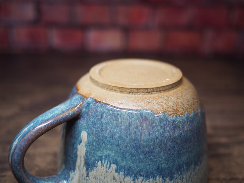 Tasse à soupe Tasse bleue Grès Mug en céramique fait main Cadeau Poterie Prêt à expédier image 5