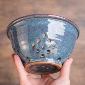 Small Berry Bowl | Stoneware Bowl | Handmade Ceramic | Handmade Pottery | Colander | Fruit Bowl | Rinser | Ready to Ship