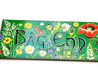 Personalized Wooden Door Sign, Hand Painted Garden Plaque, Housewarming Gift