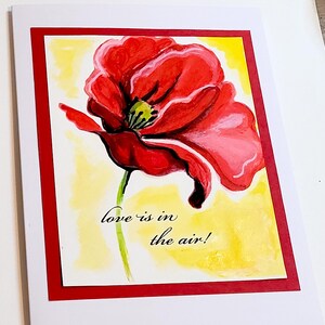 Cartão de felicitações pintado original feito à mão cartão de felicitações personalizado dia dos namorados presente especial para ela