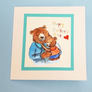Biglietto di auguri per papà, biglietto per la festa del papà, auguri per neo-papà, orsacchiotto, biglietto divertente per papà, futuro papà, regalo per la festa del papà