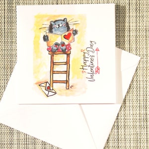 Grußkarte Lustige Valentinstag Karte Aquarell handgemacht, personalisierte Valentinstag Karte Valentinstag Karte für Mann Frau, Liebe dich