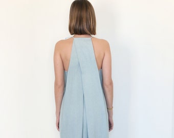 Dress For Women, Light Blue Dress, Sleeveless Dress, Japanese Dress, Extravagant Dress, Denim Dress, 70s Dress, Geometric Dress, Bridesmaid