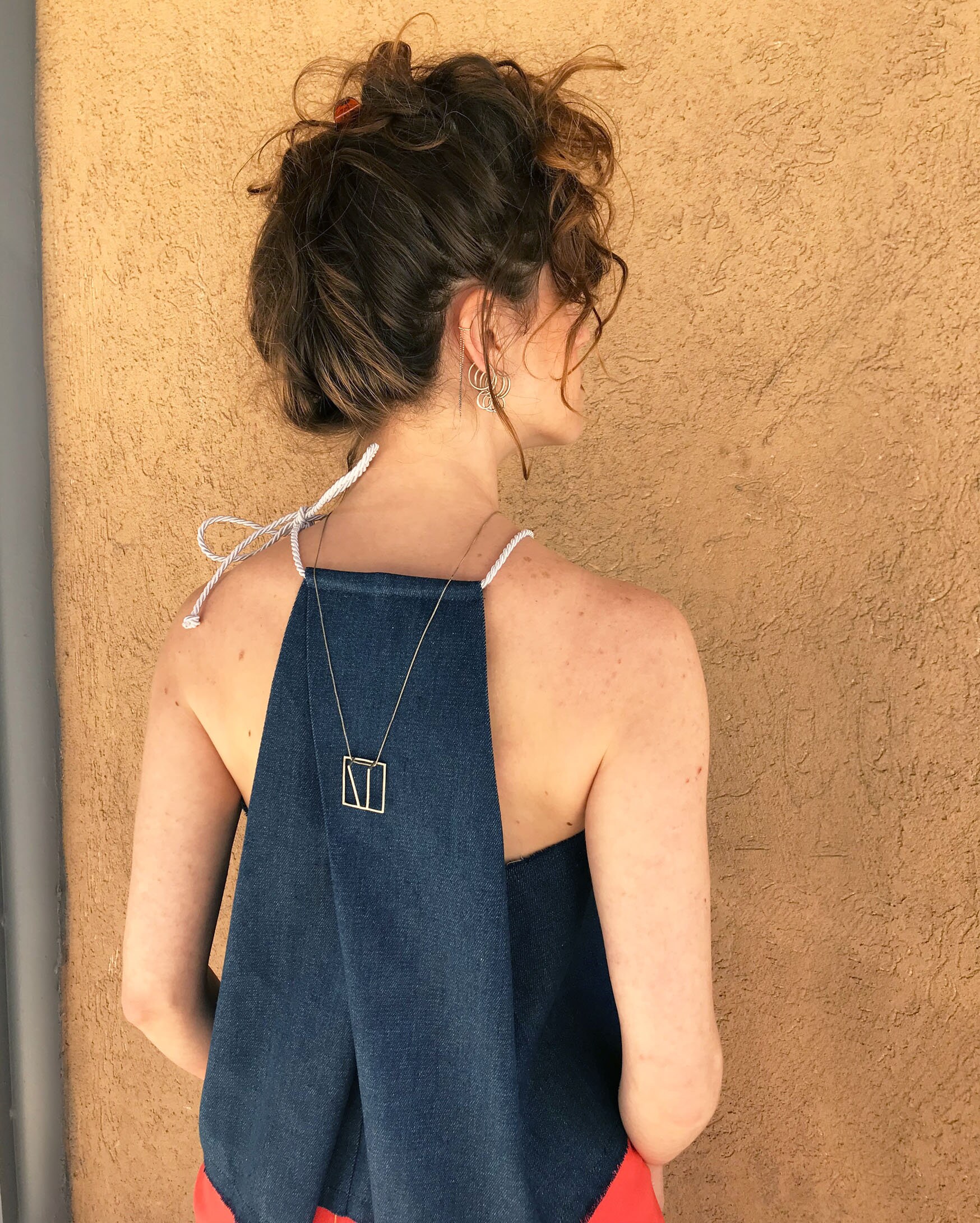 Linen top with Chiffon Detail - White main image 0