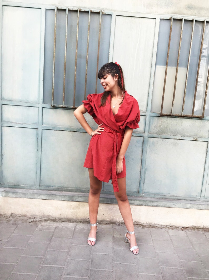 sexy red wrap dress