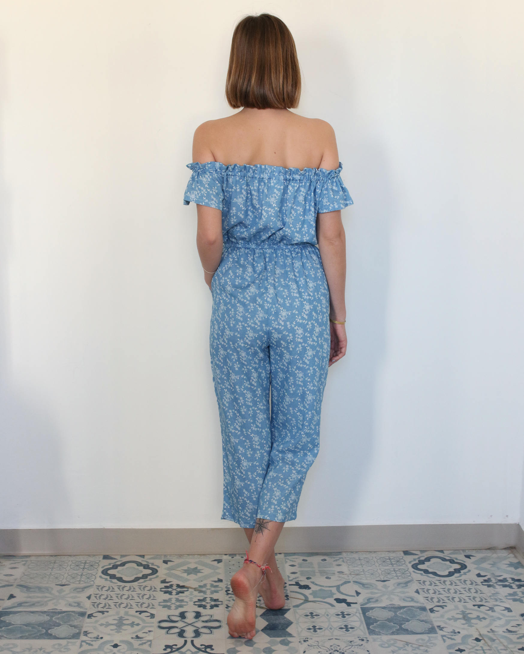 Denim Jumpsuit Light Blue Jumpsuit Wide Leg Jumpsuit Women Etsy