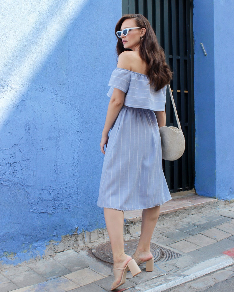 Striped Top, Linen Crop Top, Women Crop Top, Embroidered Top, off