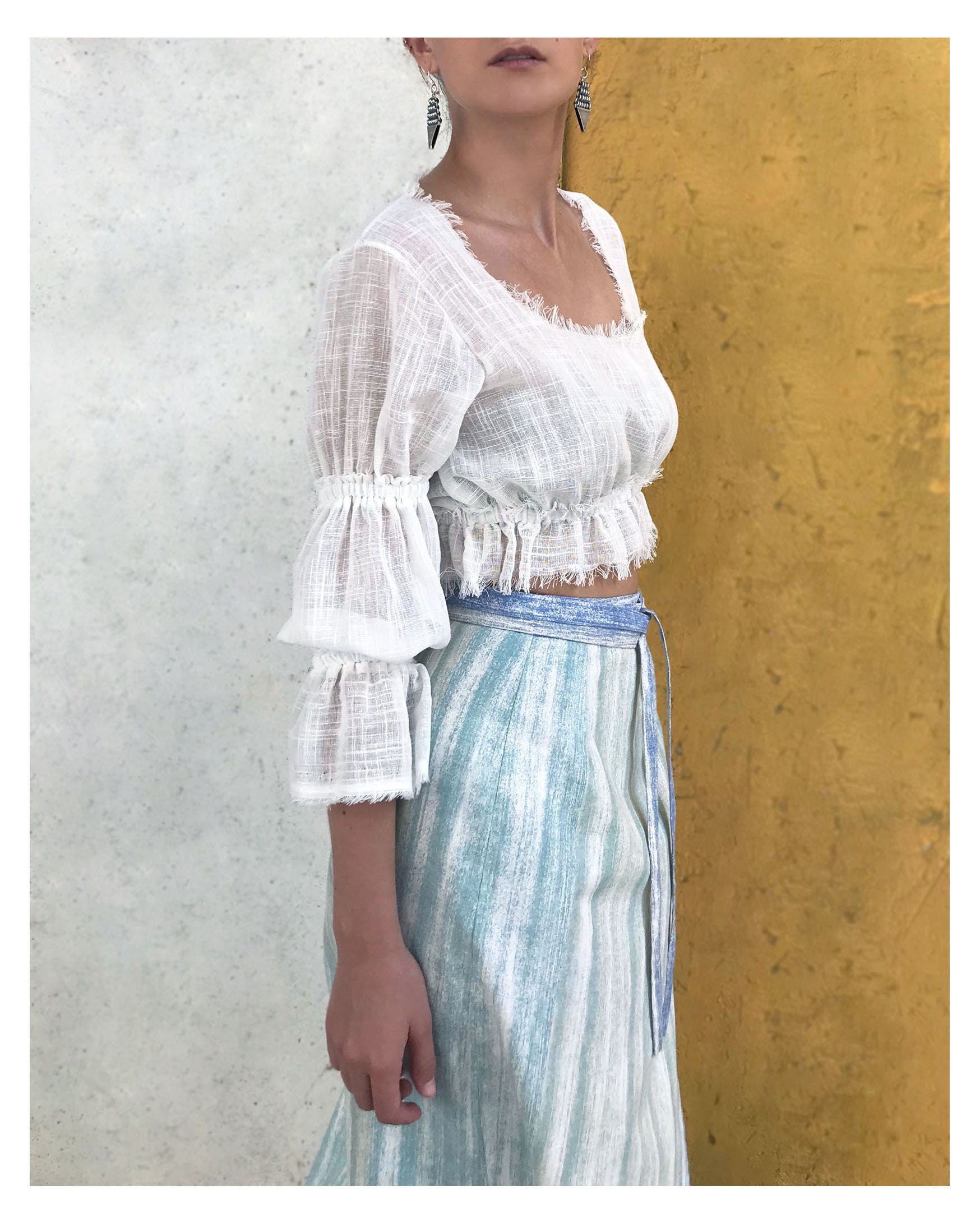 Sheer Blouse Linen Clothing 