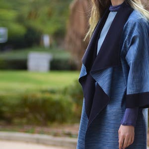 Denim Coat, Kimono Coat, Japanese Clothing, Light Blue Coat, Boho Kimono, Japanese Kimono Coat, Denim Clothing, Long Coat, Maxi Coat image 7