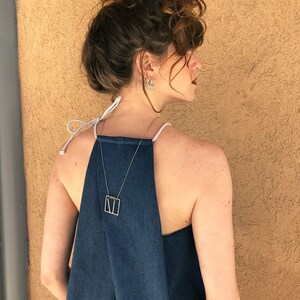 Women Top, Summer Top, Denim Top, Sleeveless Top, Extravagant Top, Denim Tank, Beach Top, Light Blue Top, Designer Top, Geometric Top image 7