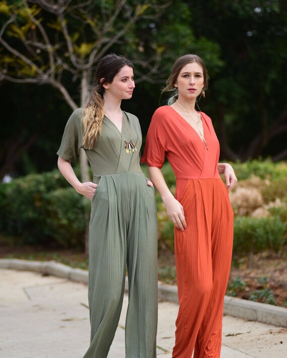 wrap jumpsuit wide leg