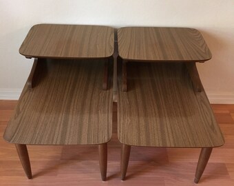 2 tier table 70's pair end tables tier step back side tables retro peg legs mid century at florida classics tier table etsy 2 tier table 70's pair end tables tier step back side tables retro peg legs mid century at florida classics tier table etsy