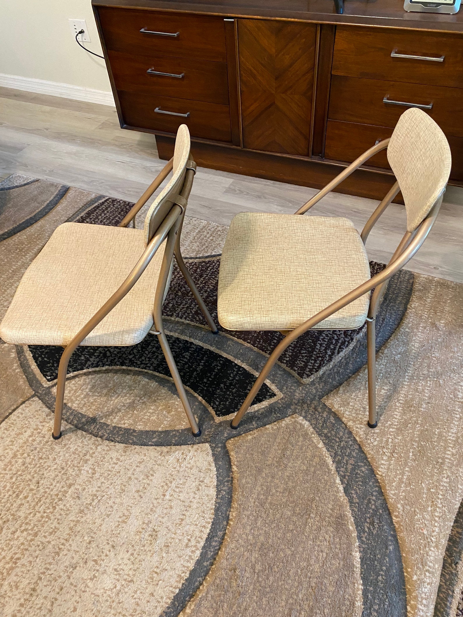 Cosco Card Table and 4 Folding Metal Chairs Padded Vinyl Seats Etsy