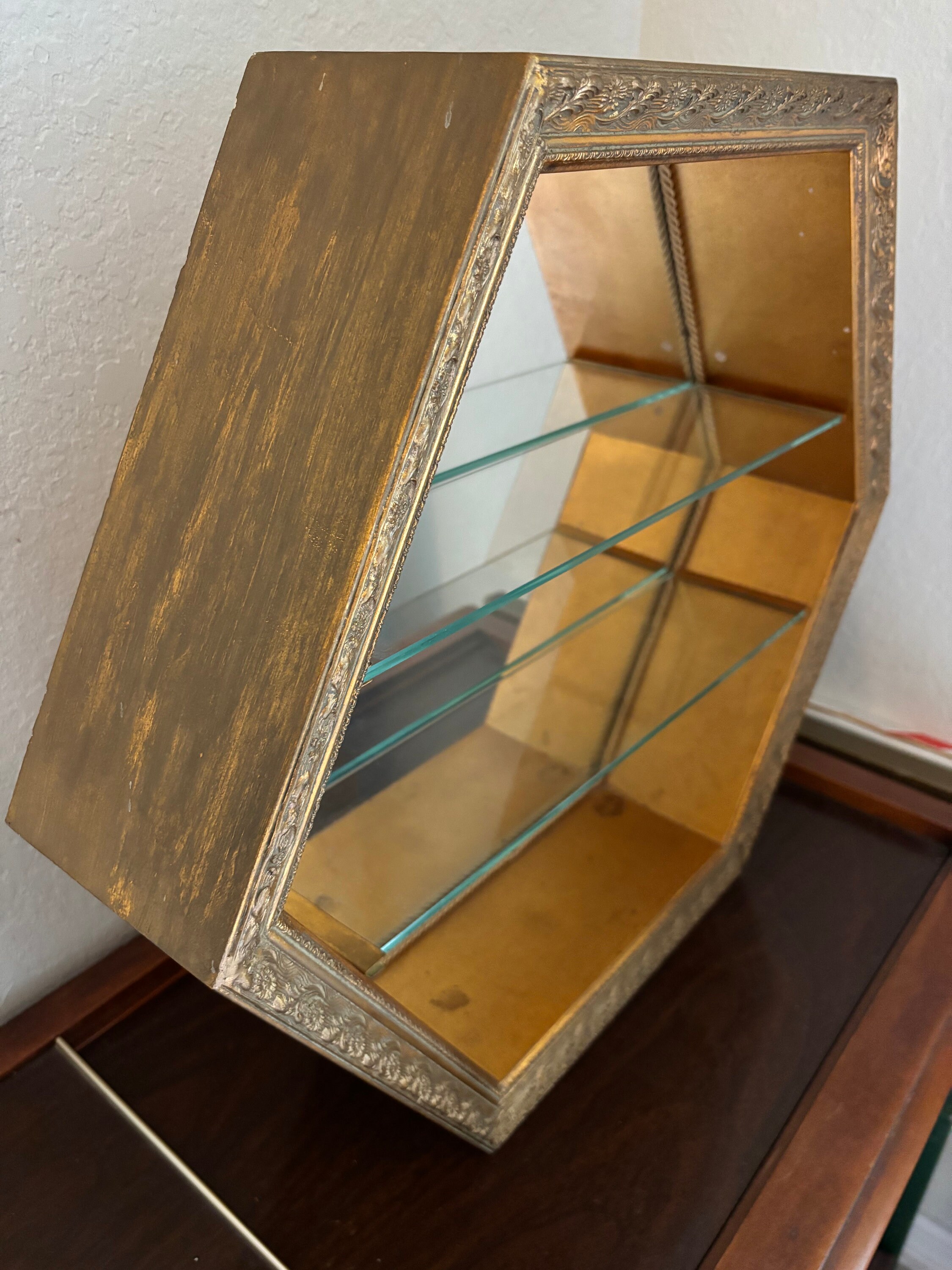 Vintage Bombay Octagon Knick Knack Display Hanging Wall