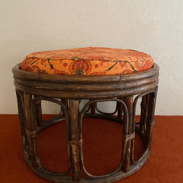 Rattan Footstool Etsy