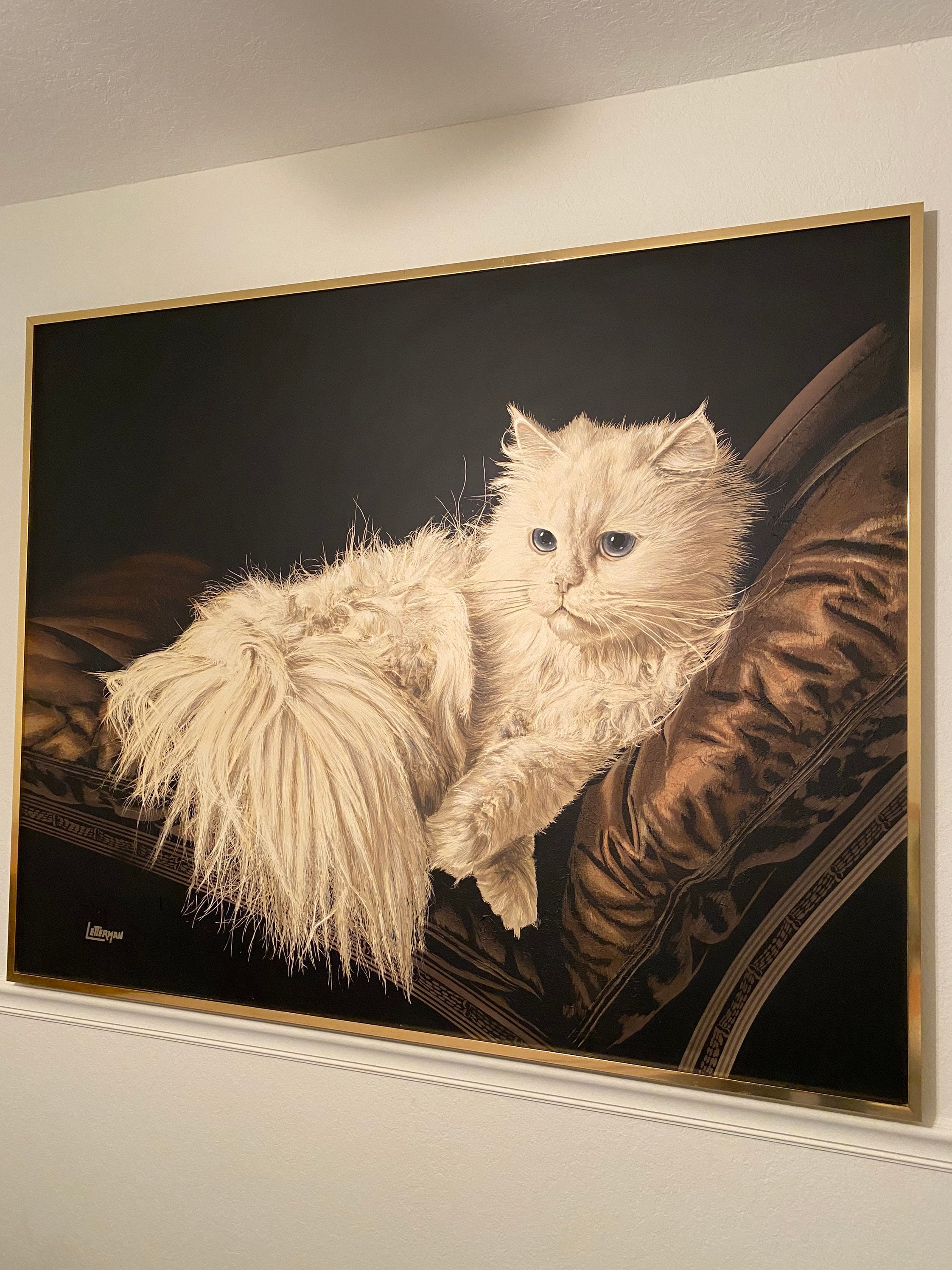 Antoinette Letterman the Resting Cat (cashmere) Giclee Painting 60