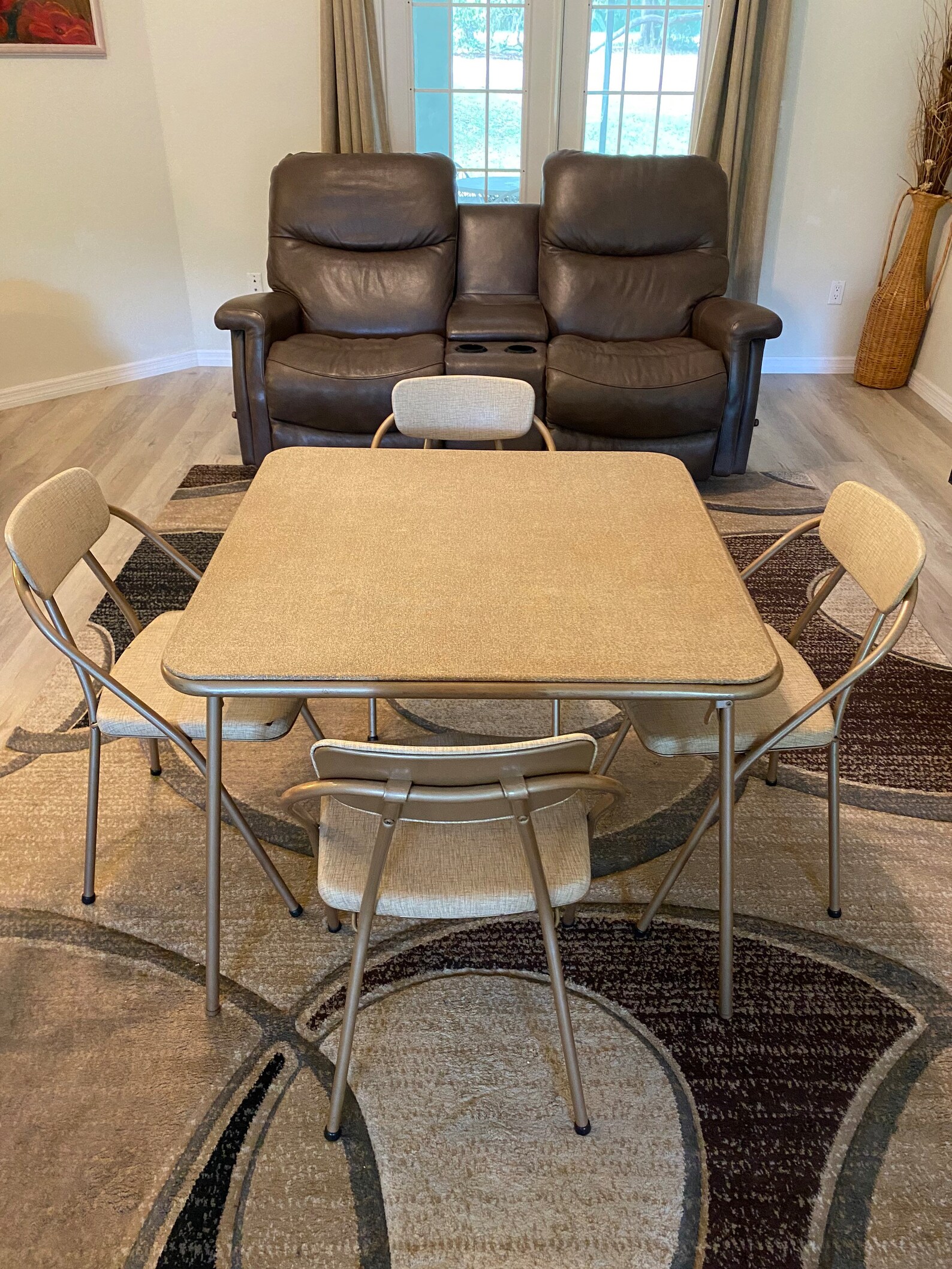 Cosco Card Table and 4 Folding Metal Chairs Padded Vinyl Seats Etsy