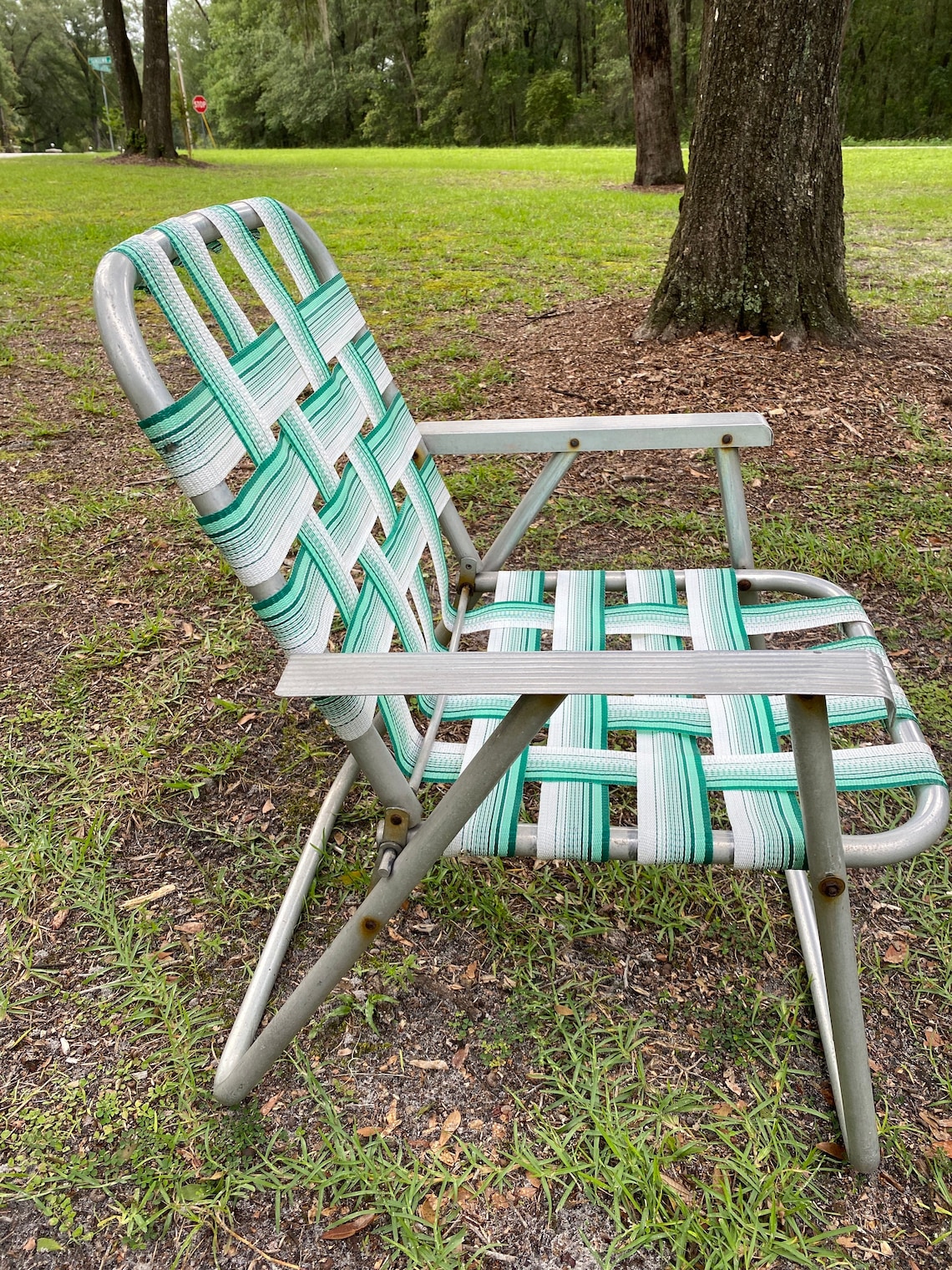 Lawn Chair Aluminum bed Folding Outdoor Woven Lawn Beach Etsy