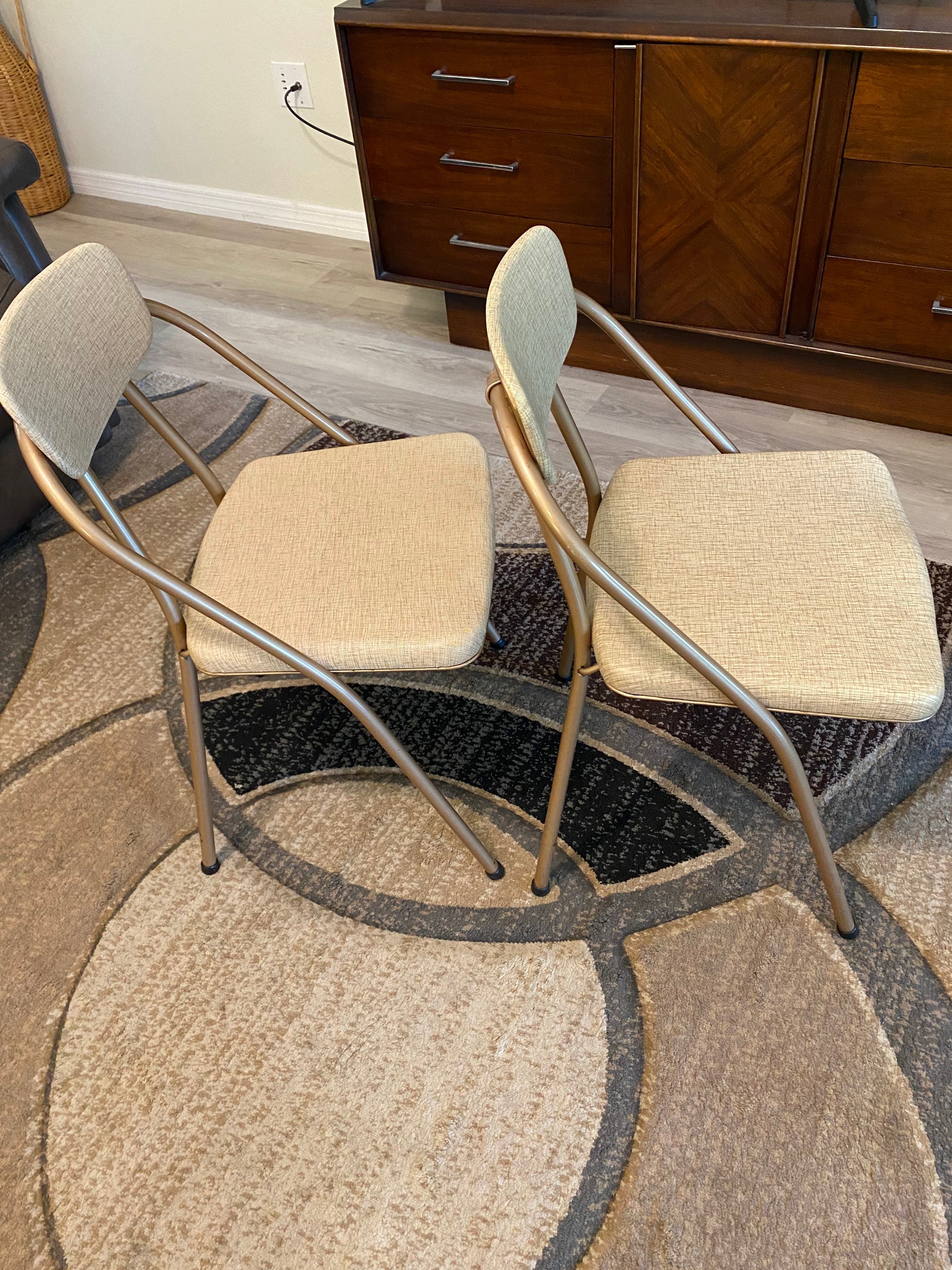 Cosco Card Table and 4 Folding Metal Chairs Padded Vinyl Seats Etsy